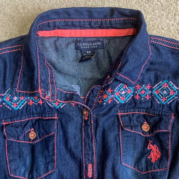 Cute Jean US Polo Button Down Dress size 6X - Picture 4 of 5